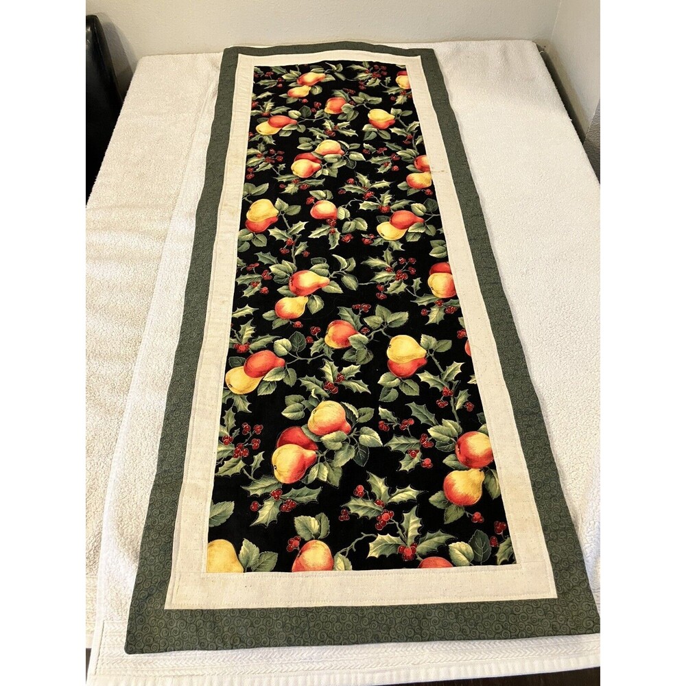Christmas Fruit Kitchen Table Runner 47 X 19 Cottage Core Farmhouse Decor